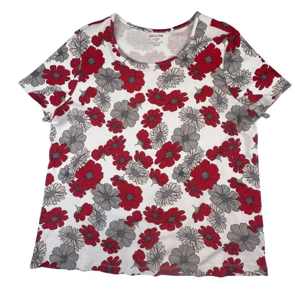 White Stag Shirt XXL Bloomcore Crew Neck Cottagecore Comfort Floral Hawiian Tee - Picture 1 of 9